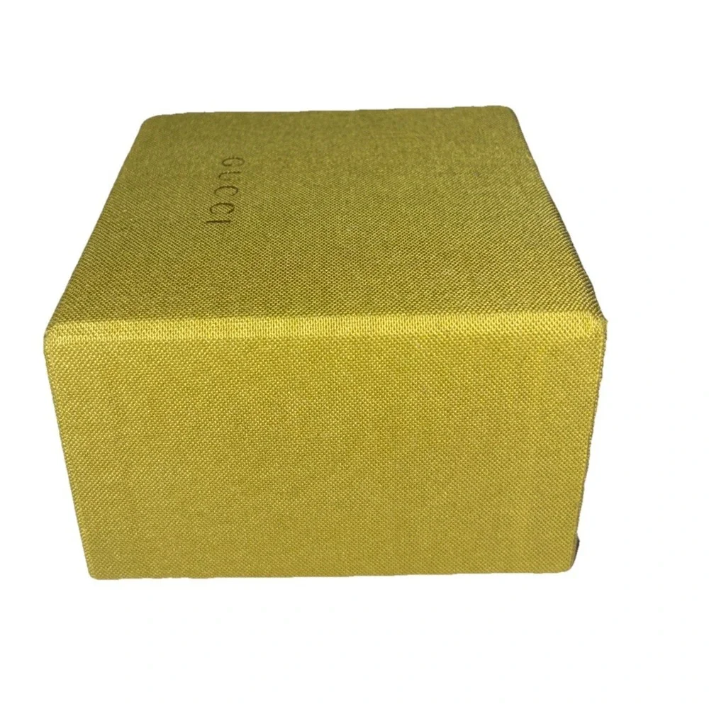 Gucci Gift Box Green Fabric Purple Interior Ring Jewelry Small 3x3x2.25